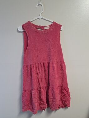 Altar'd State Washed Pink Sleeveless Tiered Dress